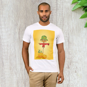 Camiseta Espantapájaros de Otoño y Calabazas Cosecha de Oto