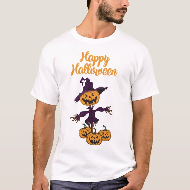 Camiseta Espantapájaros Feliz Halloween (Anverso)