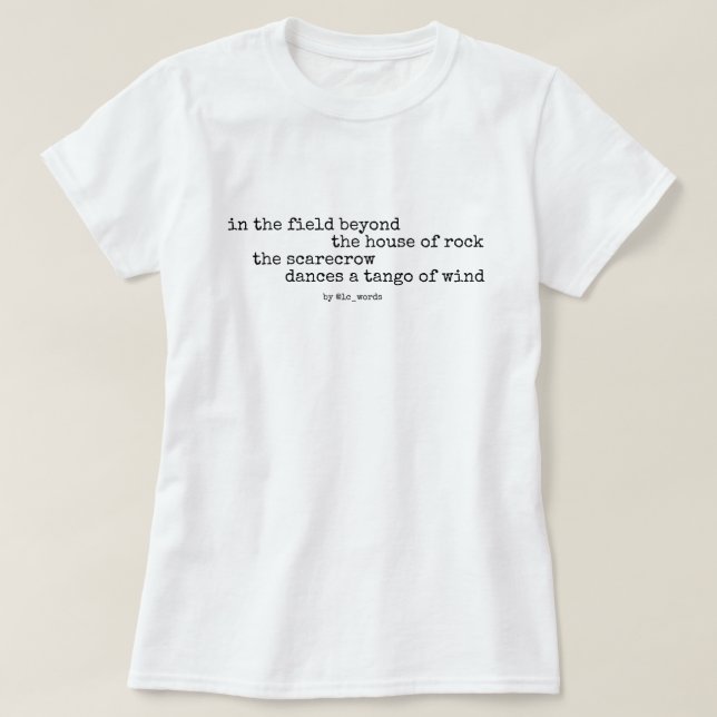 Camiseta Espantapájaros y poema de tango (Diseño del anverso)