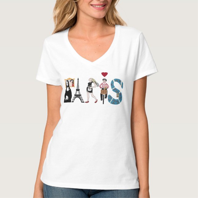 Camiseta Esparcimiento de París en imágenes (Anverso)