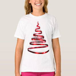 Camiseta Esparkle de árbol de cinta roja brillante para nav