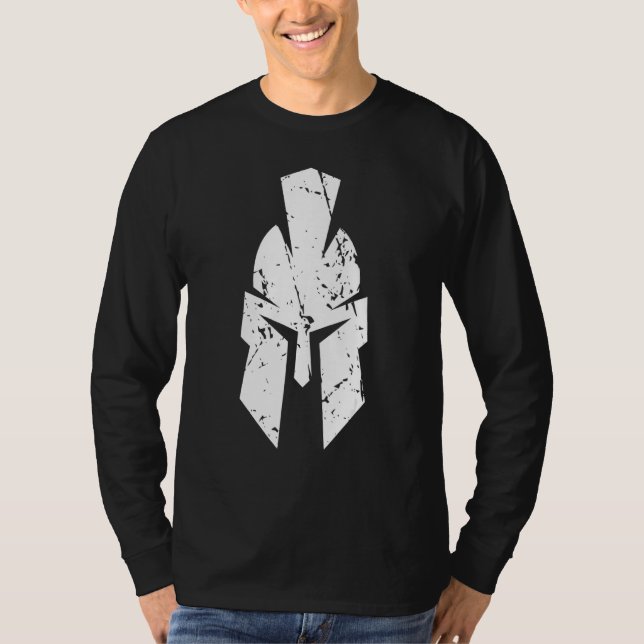 Camiseta Esparta con casco de aspecto retro (Anverso)