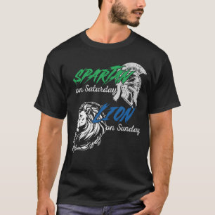 Camiseta Espartano el sábado León el domingo Divertido Vint