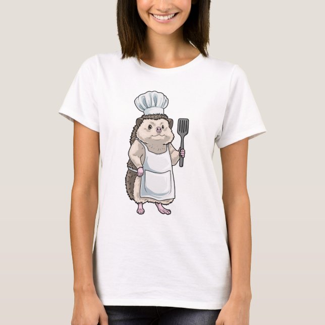 Camiseta Espátula de cocina de erizo Cocinando (Anverso)