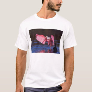 Camiseta Espátula rosada (Ajaia ajaja) con cormorán