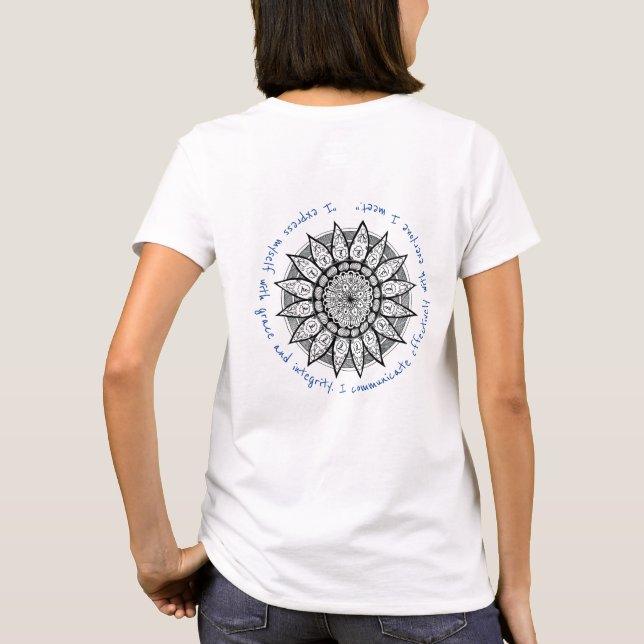 Camiseta especial Throat Chakra Mandala para mujer (Reverso)