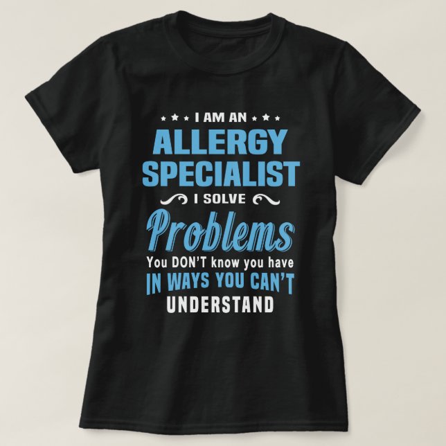 Camiseta Especialista alérgico (Diseño del anverso)