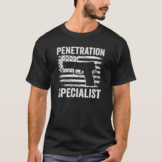 Camiseta Especialista En Penetración Pistol Bandera Estadou (Anverso)