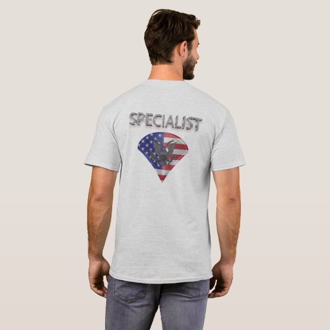 Camiseta Especialista en Rango Militar Personalizado (Reverso completo)