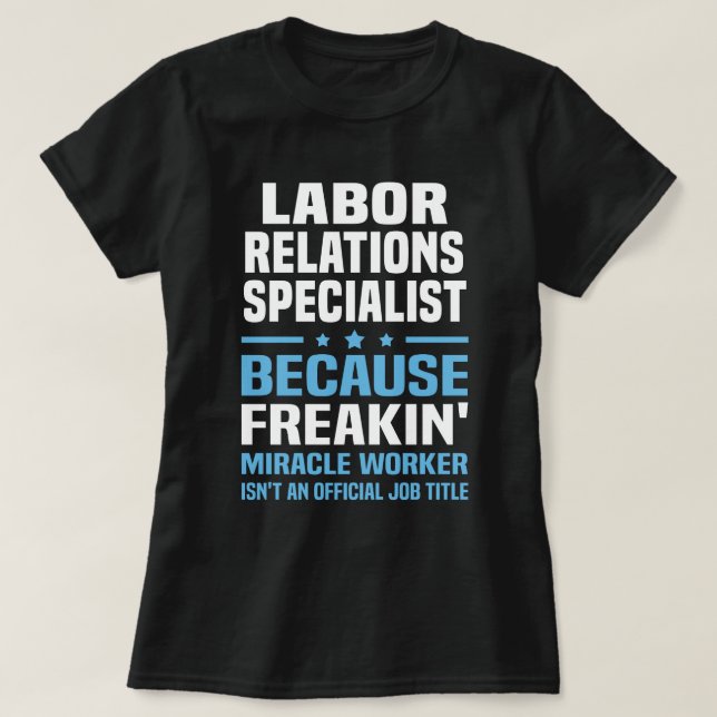 Camiseta Especialista en relaciones laborales (Diseño del anverso)