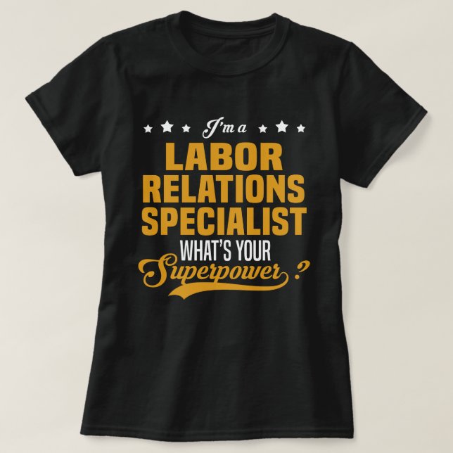 Camiseta Especialista en relaciones laborales (Diseño del anverso)