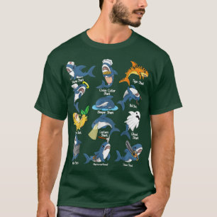 Camiseta Especie De Tiburón Biología Diferentes Tipos De Ti