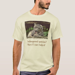 Camiseta Especies amenazadas de gato grande "SNOW LEOPARD"