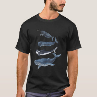 Camiseta Especies de ballenas acuarela ballenas
