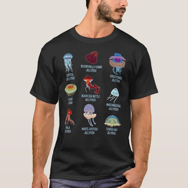 Camiseta Especies de medusas (Anverso)