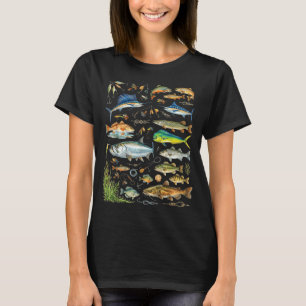 Camiseta Especies de peces de pesca agua salada agua dulce