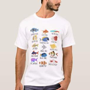 Camiseta Especies De Pescado Tipo De Pescador De Agua Dulce