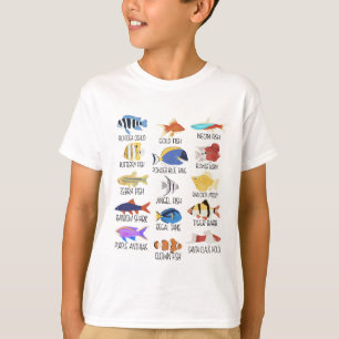 Camiseta Especies De Pescado Tipos De Pescador De Agua Dulc