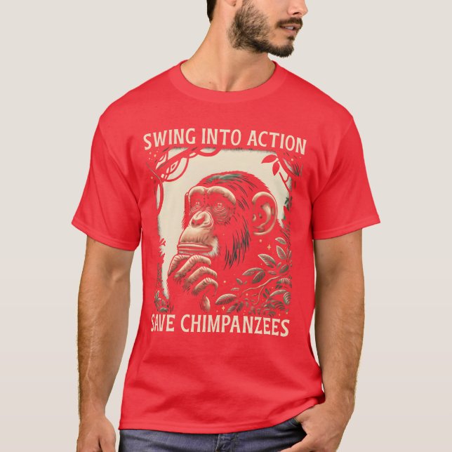 Camiseta Especies en peligro de extinción Chimpancé Derecho (Anverso)
