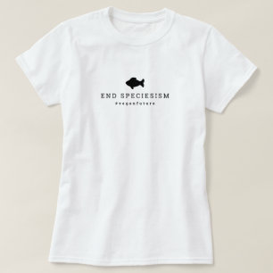 Camiseta Especies Vegan End Especiesism Typografía mínima