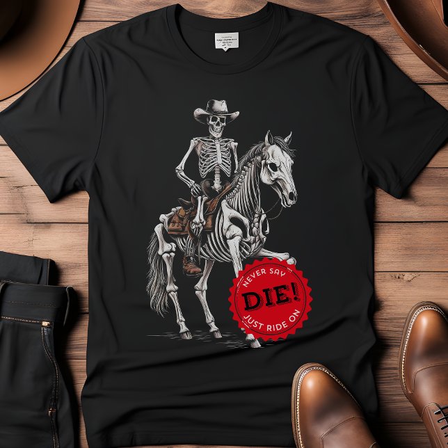 Camiseta Espectacular esqueleto de Cowboy (Spooky Horse-riding Skeleton Cowboy T-Shirt)