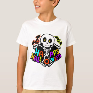 Camiseta Espectacular esqueleto de Halloween y diseño de mu