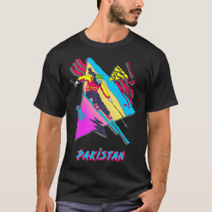 Camiseta Espectacular esquiador gráfico paquistaní de esqui