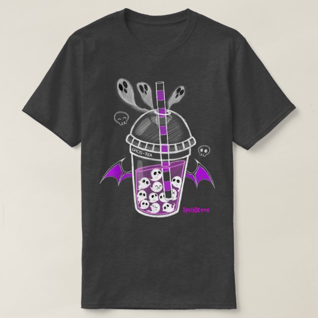 Camiseta Espectacular Ghos-Tea Spooky Boba Emo Gótico Alt P (Diseño del anverso)