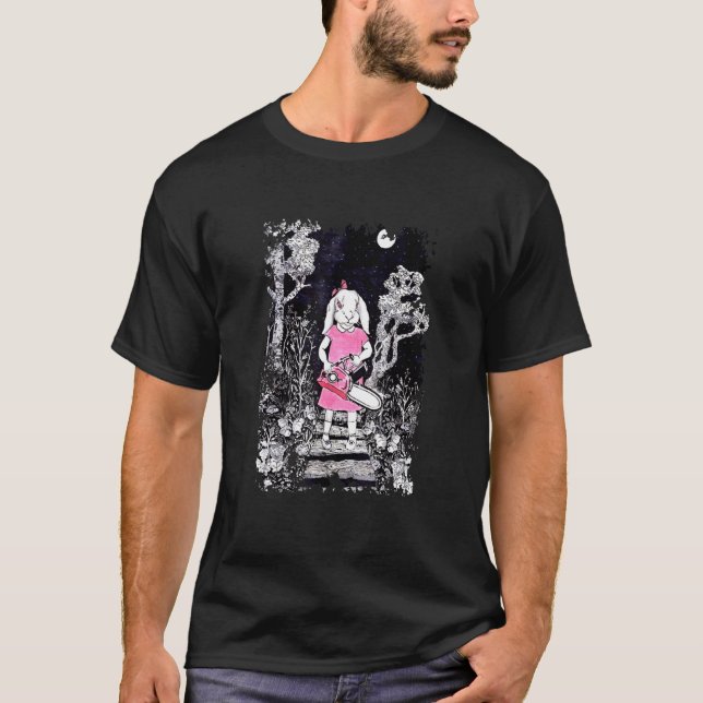 Camiseta Espectacular Gótico Gótico Chainsaw Bunny Horror H (Anverso)