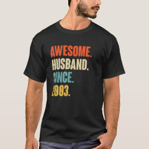 Camiseta Espectacular marido vintage desde 2003 19 Boda Ani