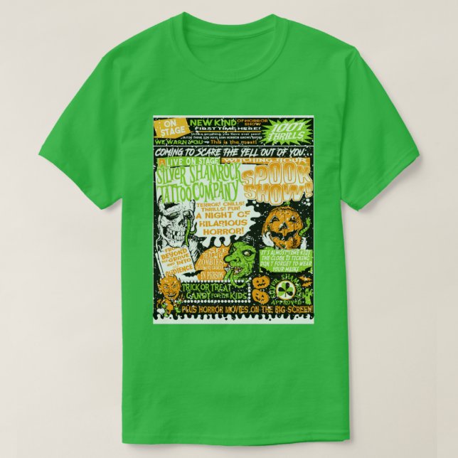 Camiseta Espectacular show de Spookshow de Shamrock platead (Diseño del anverso)