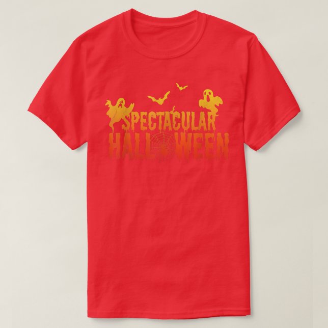 Camiseta Espectaculares Fantasmas Bats Spider Web Feliz Hal (Diseño del anverso)