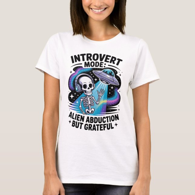 Camiseta Espectáculo antisocial UFO Funny Space Introvertid (Anverso)