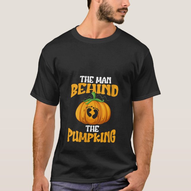 Camiseta Espectáculo preñado de Halloween Groovy Dad Espera (Anverso)