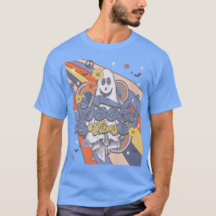 Camiseta Espectador Floral Groovy Vintage Hippie Halloween 