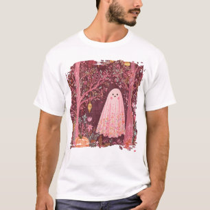 Camiseta Espectador rosa caprichoso en un bosque floral enc