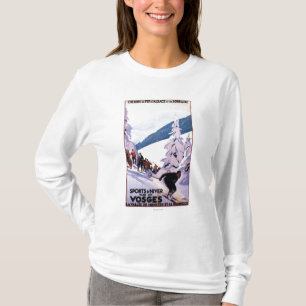 Camiseta Espectadores que miran el poster del esquiador