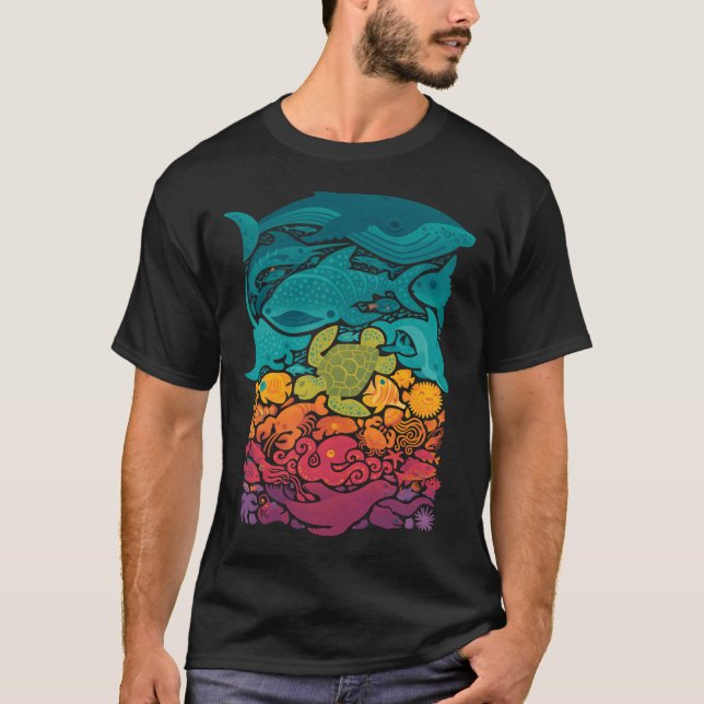 Camiseta Espectro acuático: azul claro (Anverso)