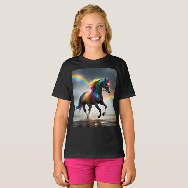 Camiseta Espectro de gracia: Caballo arcoiris bajo las arco (Anverso completo)