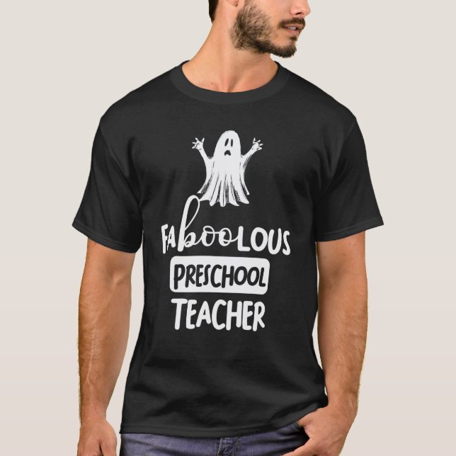 Camiseta Espectro de maestro preescolar faboolous para homb (Anverso)