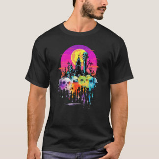 Camiseta Espectro de Zombie Calavera Cementerio Espeluznant