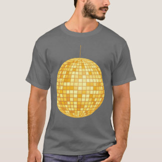 Camiseta Espejo de bola de discoteca dorada Retro 70s 80s c