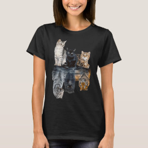 Camiseta Espejo De Reflexión De Gatos León Cheetah Tiger Fu