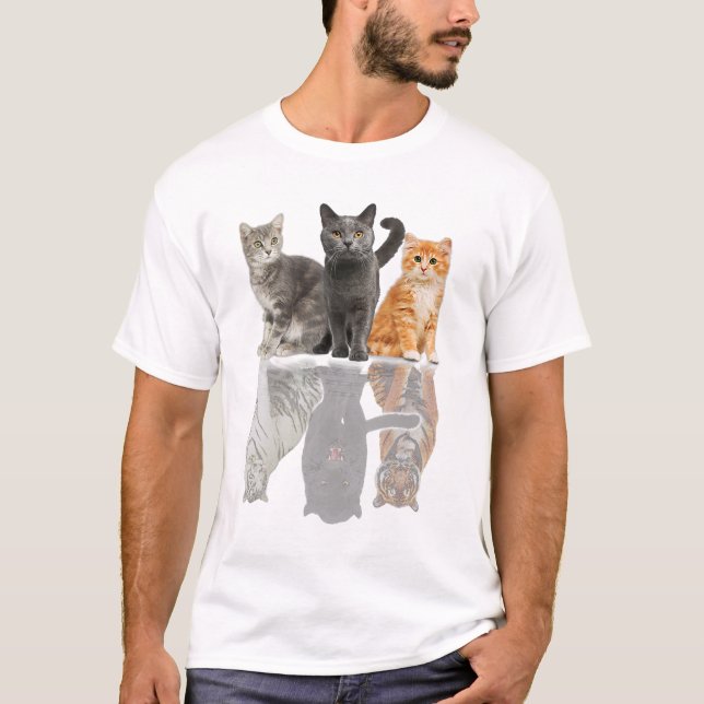 Camiseta Espejo de reflexión de gatos Puma Cheetah Tiger Fu (Anverso)