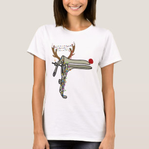 Camiseta Espejo de Reno de Navidad Enfermera Obgyn Obstetri