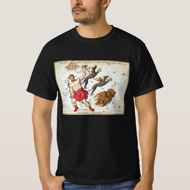 Camiseta Espejo de Urania, Mapa Celeste de Astronomía Antig (Anverso)