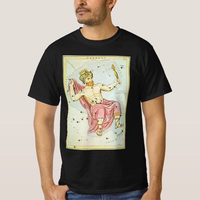 Camiseta Espejo de Urania, mapa celeste de astronomía vinta (Anverso)