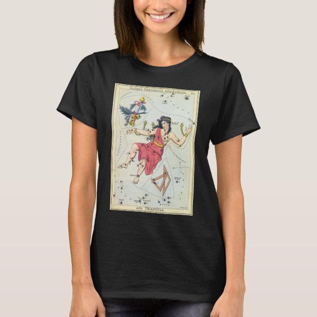 Camiseta Espejo de Urania, Mapa Celeste de Astronomía Vinta (Anverso)