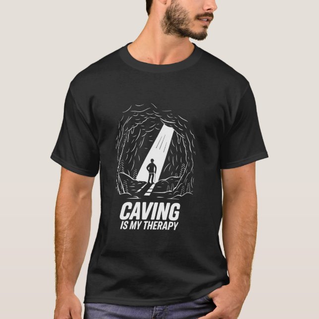 Camiseta Espeleología Exploración de Cuevas Montañas (Anverso)