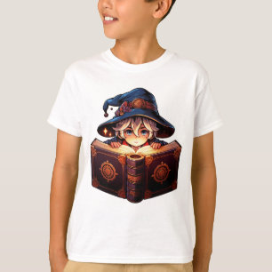 Camiseta "Espellador enigmático con grimoire"